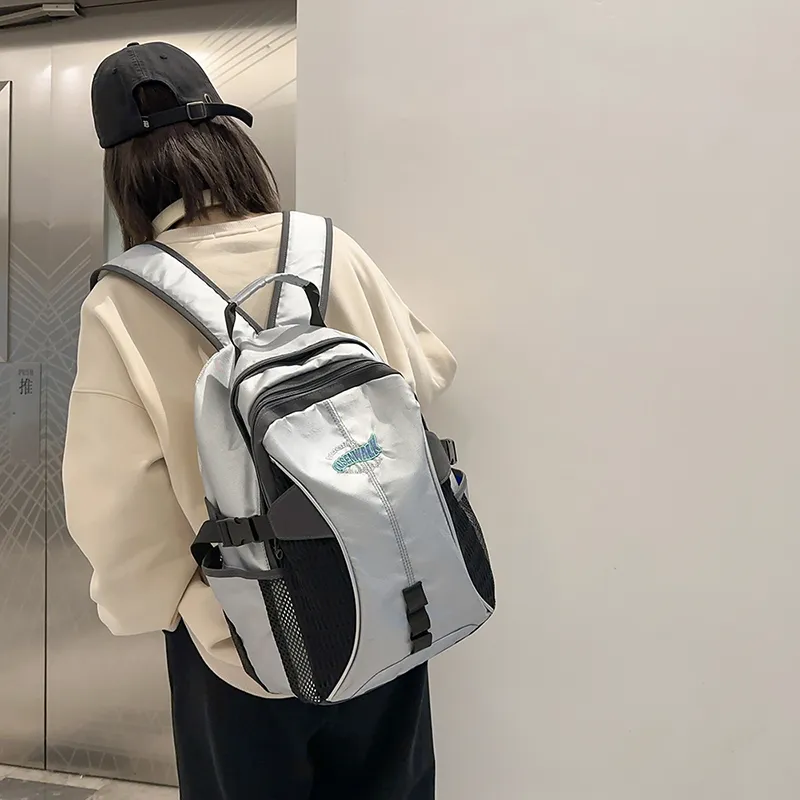 WICKBUEN Nylon Backpack Regular Unisex Silver-4