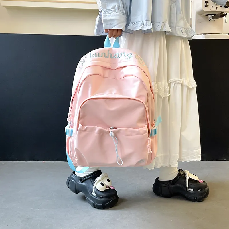 WICKBUEN Nylon Backpack Regular Unisex White/Black/Green/Purple/Pink-30
