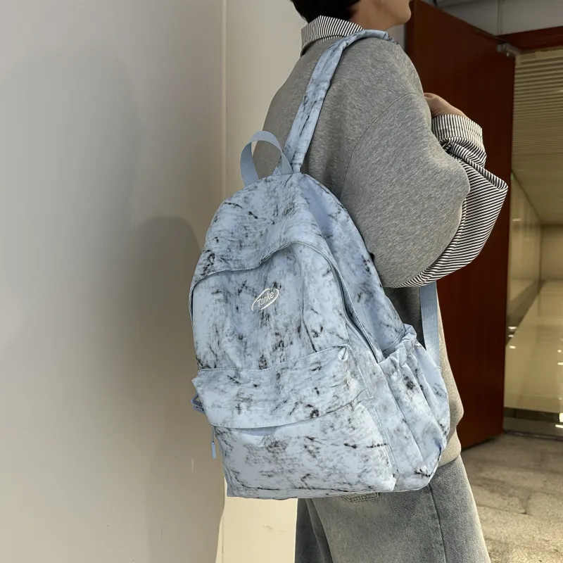 WICKBUEN Nylon Backpack Unisex White/Red/Blue/Black-22
