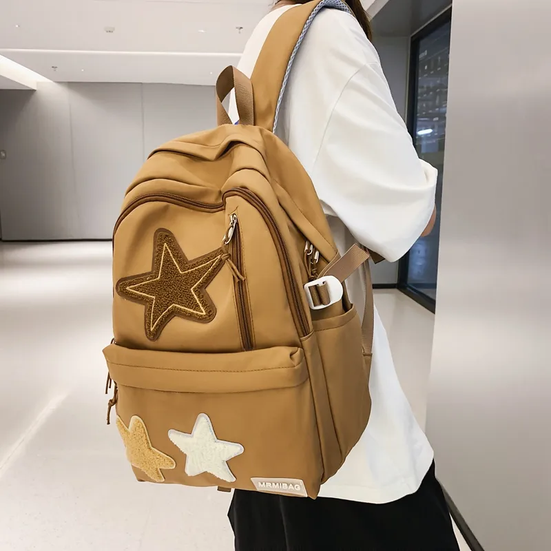 WICKBUEN Nylon Backpack Regular Unisex Black/Red/Brown/Blue/White-27