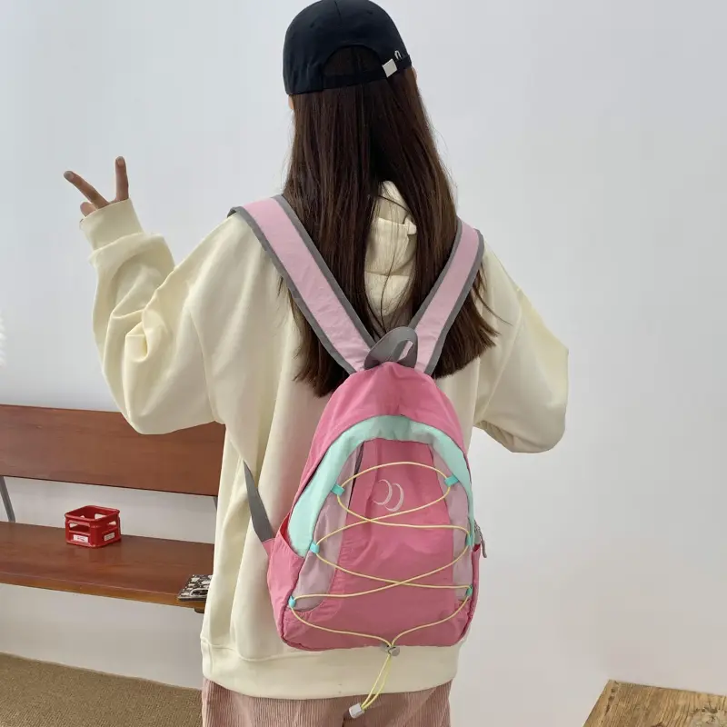 WICKBUEN Fabric Backpack Regular Unisex Yellow/Pink-9