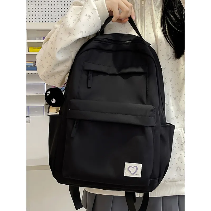 WICKBUEN Nylon Backpack Unisex White/Black/Blue/Pink-9
