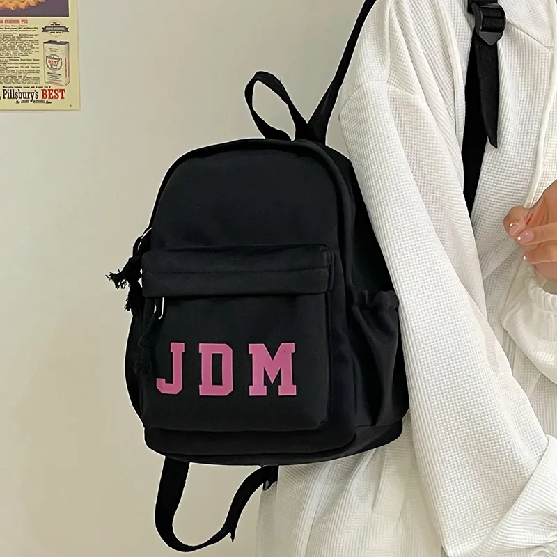 WICKBUEN Nylon Backpack Regular Unisex White/Black/Pink/Sky Blue-11