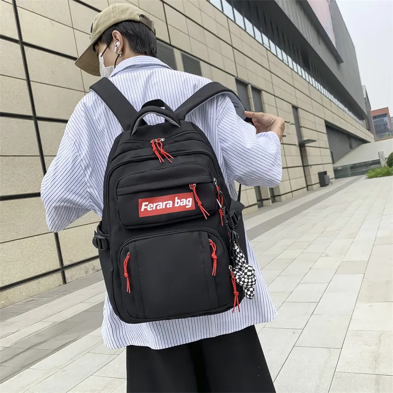 WICKBUEN Oxford Backpack Regular Unisex Orange Red/White/Black-14