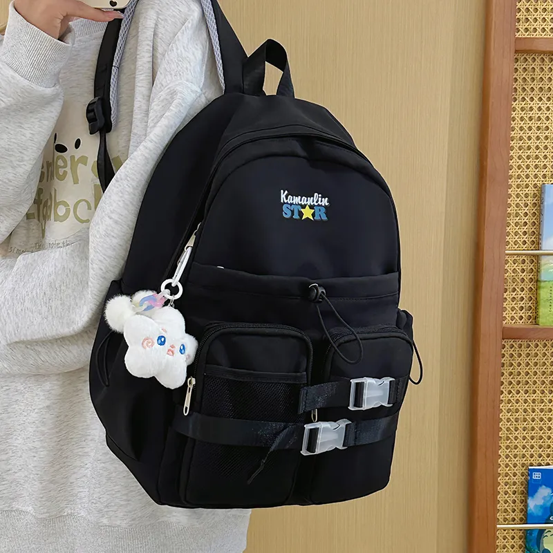 WICKBUEN Nylon Backpack Women's Blue/Pink/White/Black-23