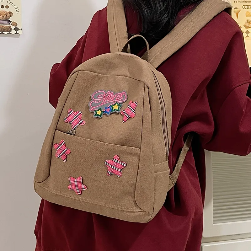 WICKBUEN Canvas Backpack Women's White/Brown-7