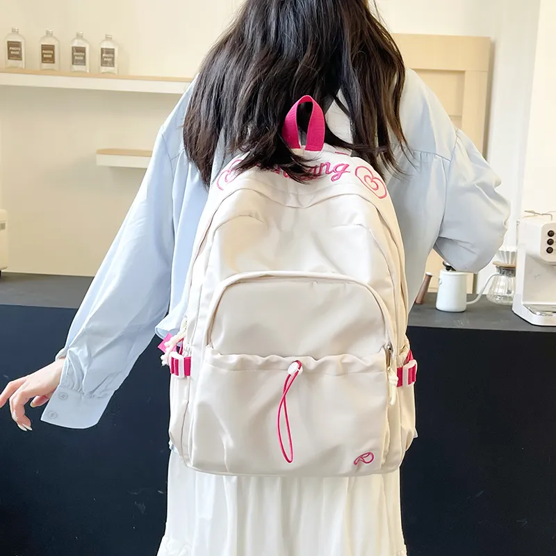 WICKBUEN Nylon Backpack Regular Unisex White/Black/Green/Purple/Pink-2