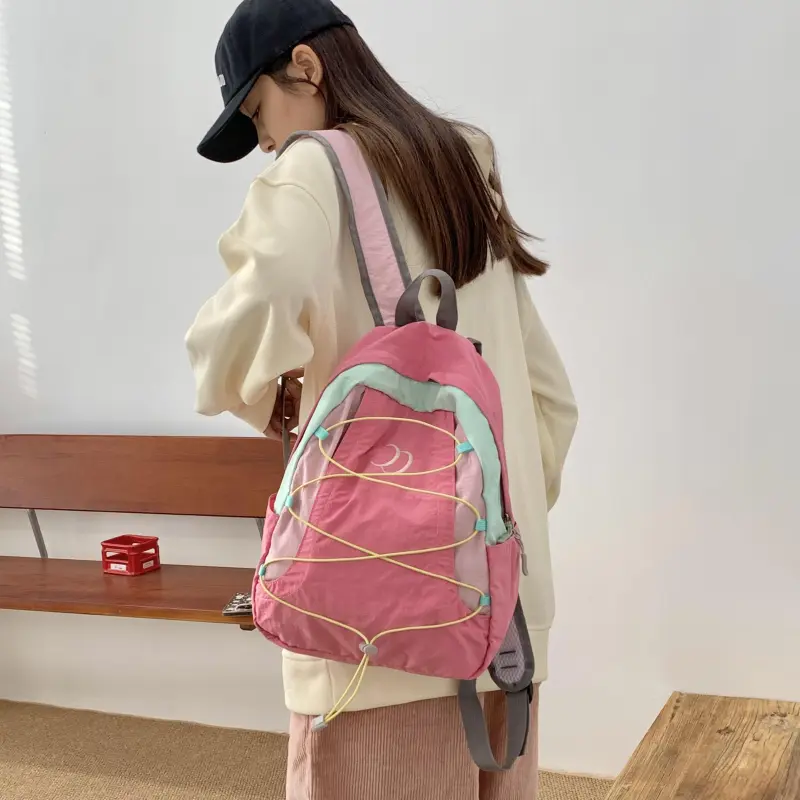 WICKBUEN Fabric Backpack Regular Unisex Yellow/Pink-8