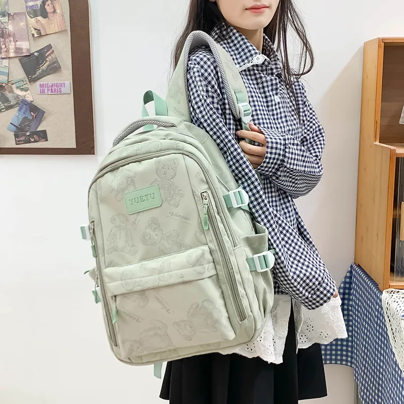 WICKBUEN Nylon Backpack Unisex Ecru/Black/Gray/Purple-22