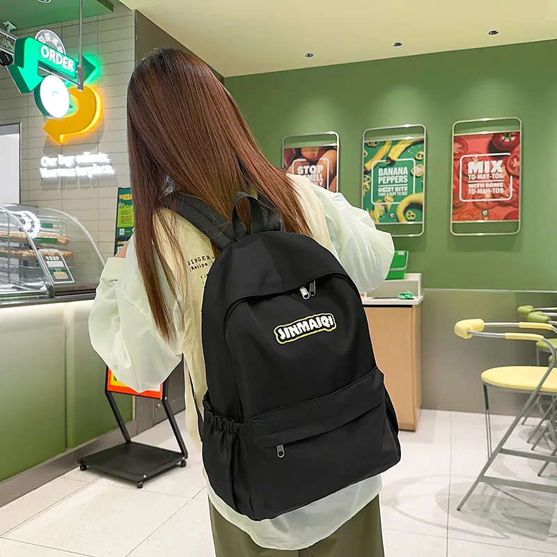 WICKBUEN Nylon Backpack Regular Unisex Green/White/Black/Red-15