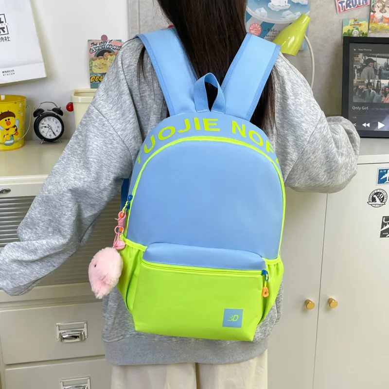 WICKBUEN Oxford Backpack Regular Unisex Green/Yellow/Dark Purple/Dark Green-4