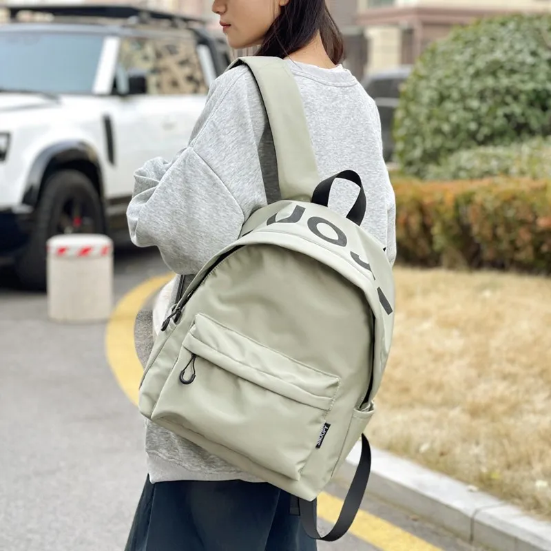 WICKBUEN Nylon Backpack Unisex White/Black/Green-17