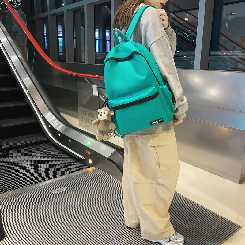 WICKBUEN Nylon Backpack Unisex White/Black/Purple/Green-14