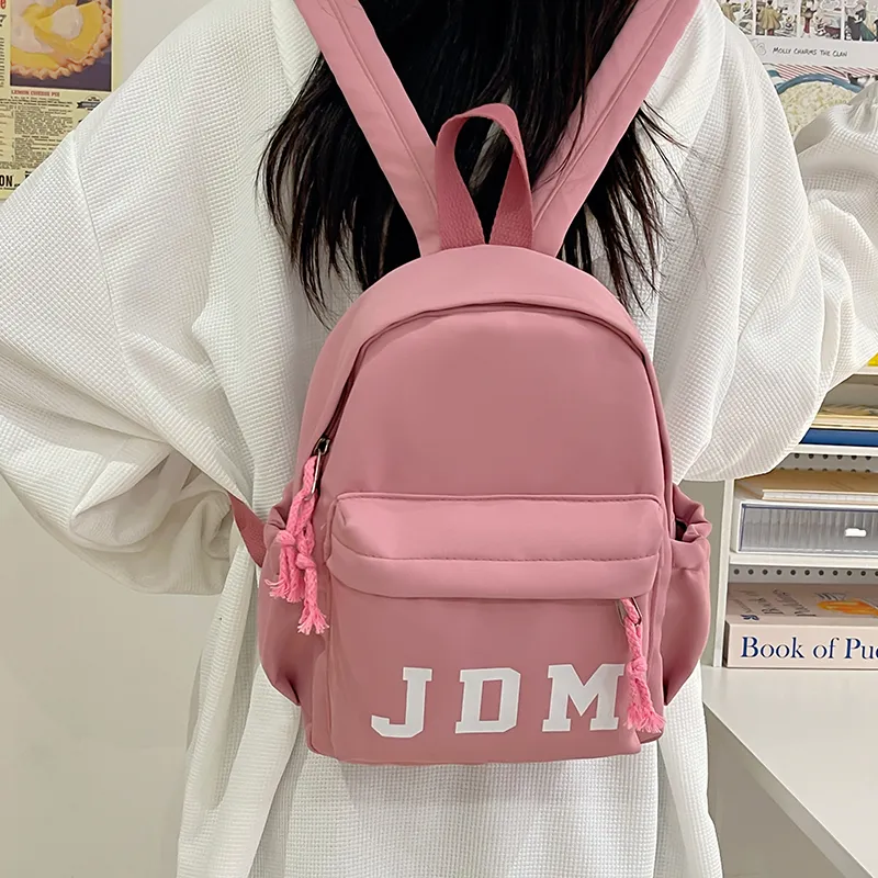 WICKBUEN Nylon Backpack Regular Unisex White/Black/Pink/Sky Blue-17