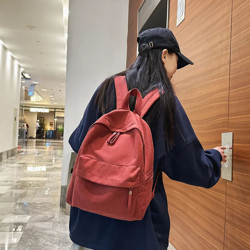 WICKBUEN Nylon Backpack Unisex White/Black/Burgundy/Khaki-16