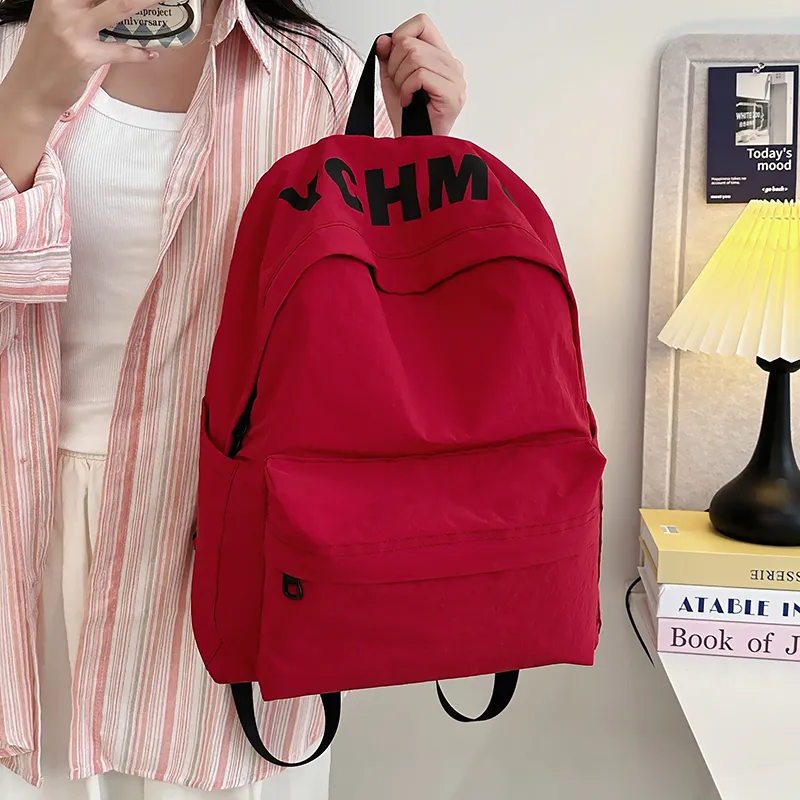 WICKBUEN Nylon Backpack Regular Unisex Green/White/Red/Black/Blue-12
