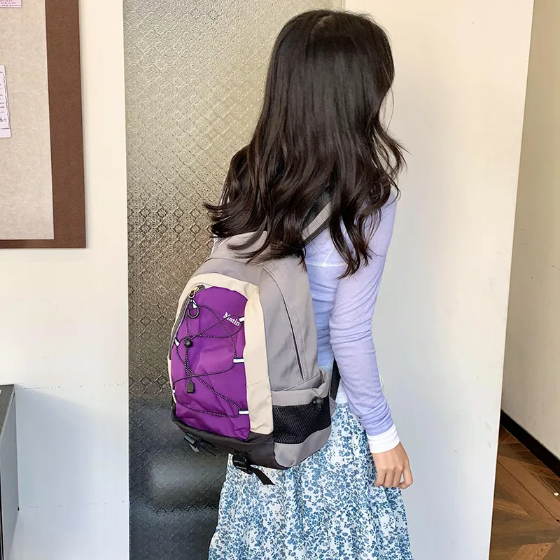 WICKBUEN Nylon Backpack Regular Unisex Purple/Gray/Black-2