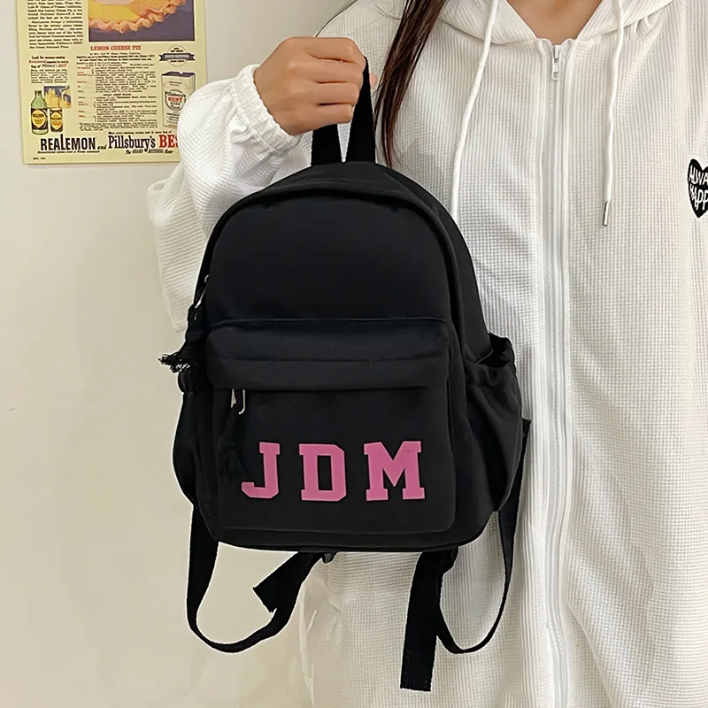WICKBUEN Nylon Backpack Regular Unisex White/Black/Pink/Sky Blue-7