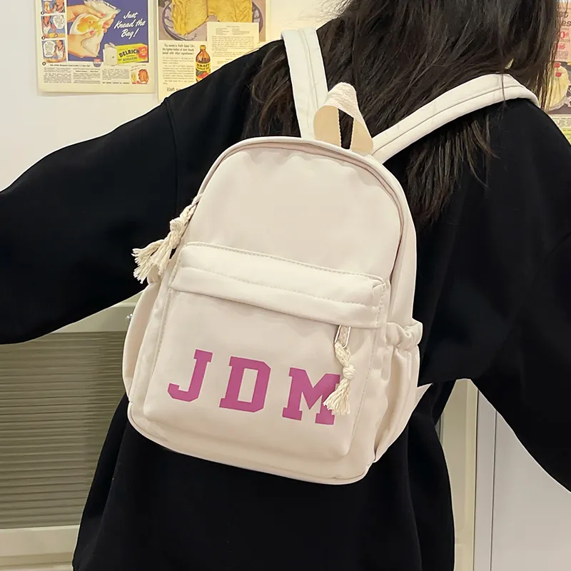 WICKBUEN Nylon Backpack Regular Unisex White/Black/Pink/Sky Blue-3