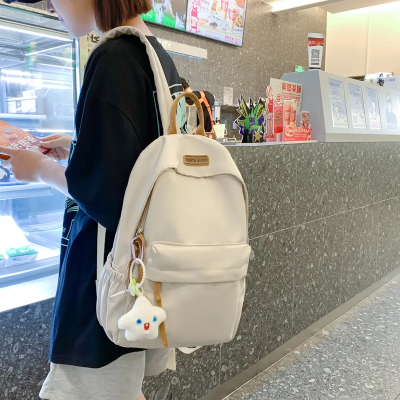 WICKBUEN Nylon Backpack Unisex White/Black/Yellow/Blue-3