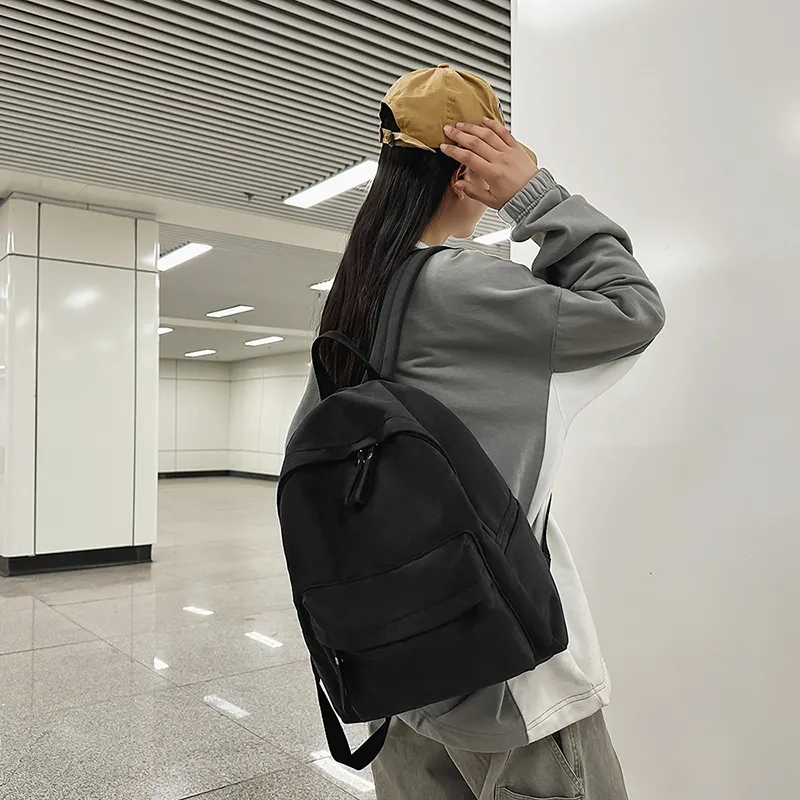 WICKBUEN Nylon Backpack Unisex White/Black/Burgundy/Khaki-7