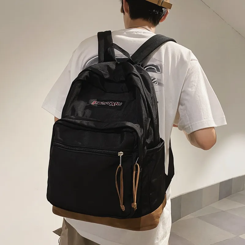 WICKBUEN Nylon Backpack Regular Unisex Red/Black/Blue-1