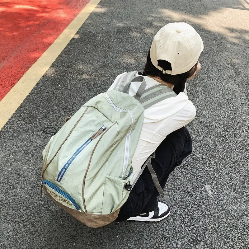WICKBUEN Nylon With Suede Backpack Unisex Multicolor-18