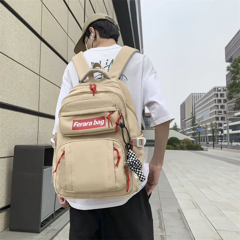 WICKBUEN Oxford Backpack Regular Unisex Orange Red/White/Black-19