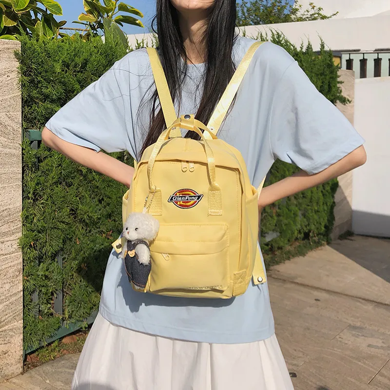 WICKBUEN Nylon Backpack Women's Custard/Light Aqua Blue/Mint Green/Black-2