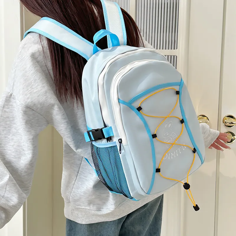 WICKBUEN Polyester Backpack Unisex Blue/Green/Black-1