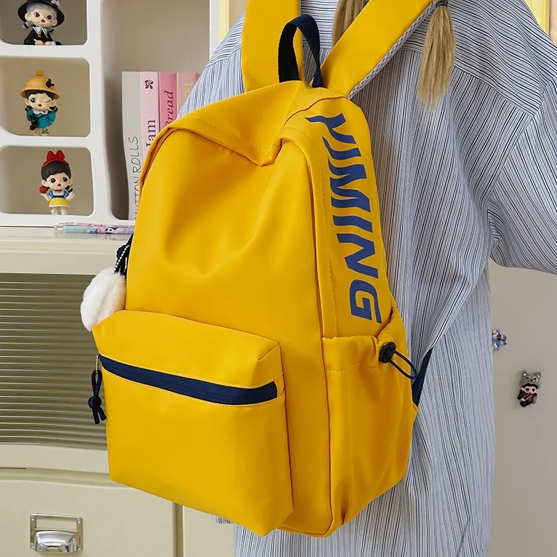 WICKBUEN Nylon Backpack Regular Unisex White/Black/Yellow/Red-13