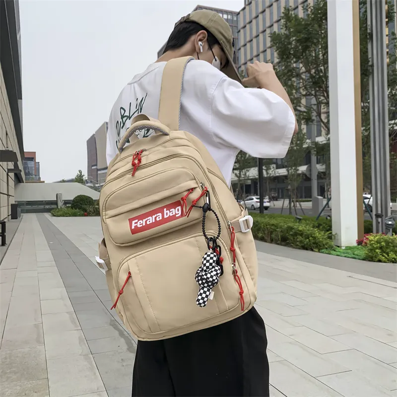 WICKBUEN Oxford Backpack Regular Unisex Orange Red/White/Black-22