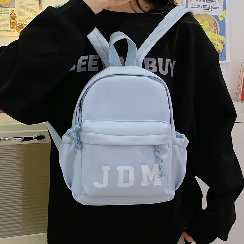 WICKBUEN Nylon Backpack Regular Unisex White/Black/Pink/Sky Blue-23