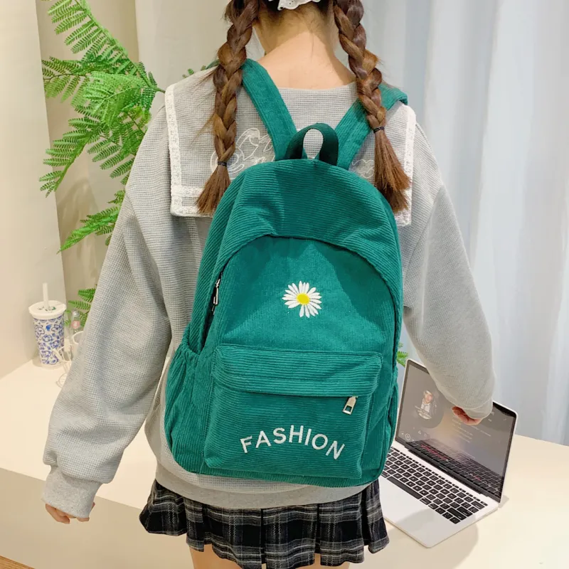 WICKBUEN Fabric Backpack Women's Ecru/Black/Burgundy/Green-22