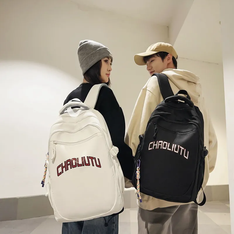 WICKBUEN Nylon Backpack Regular Unisex White, Black, Gray/Burgundy-7
