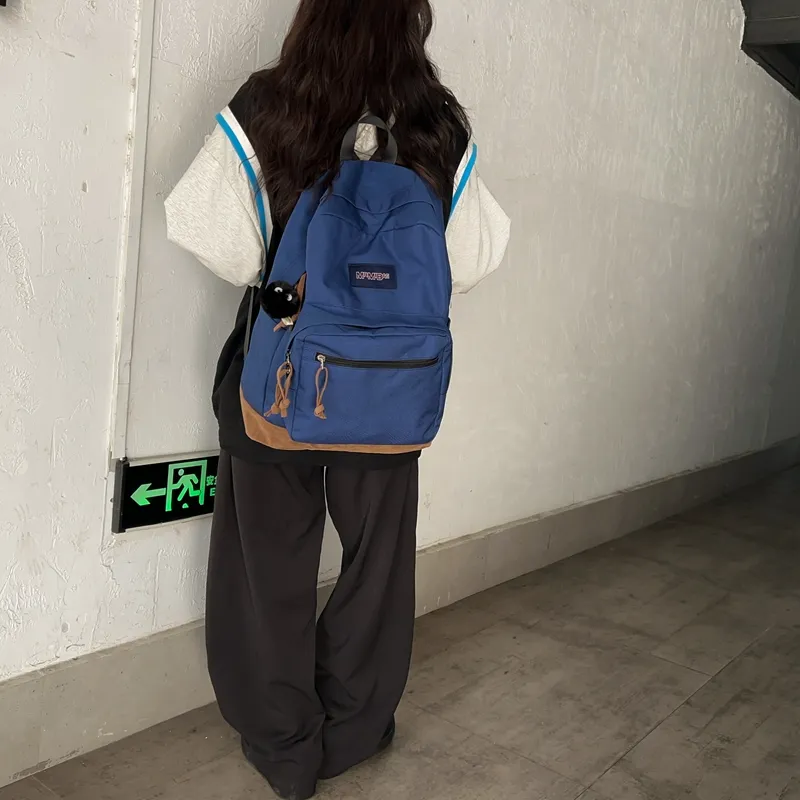 WICKBUEN Nylon Backpack Regular Unisex Ecru/Black/Red/Dark Blue-27