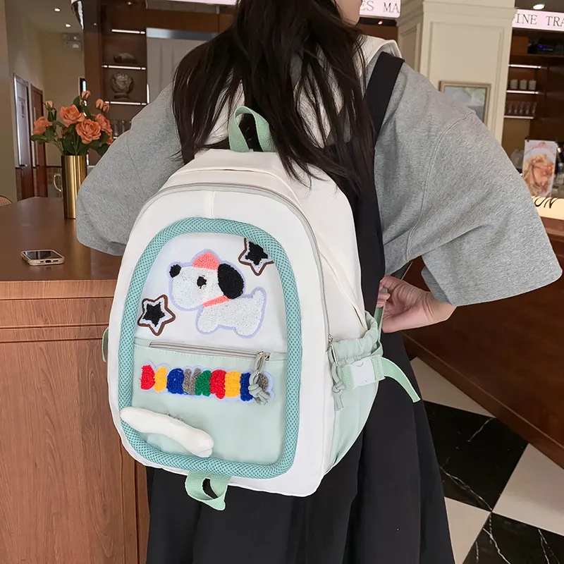 WICKBUEN Nylon Backpack Women's Green/Blue/Pink/Black-9
