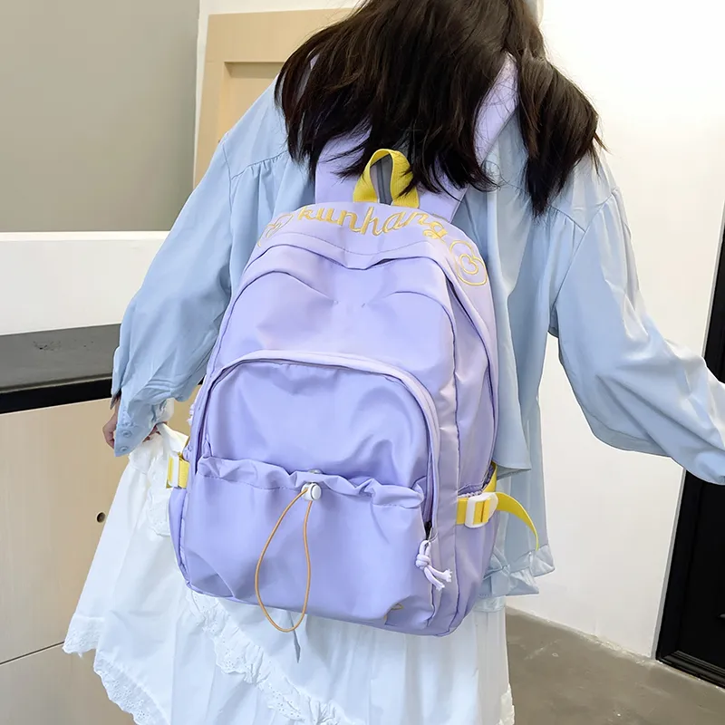 WICKBUEN Nylon Backpack Regular Unisex White/Black/Green/Purple/Pink-18