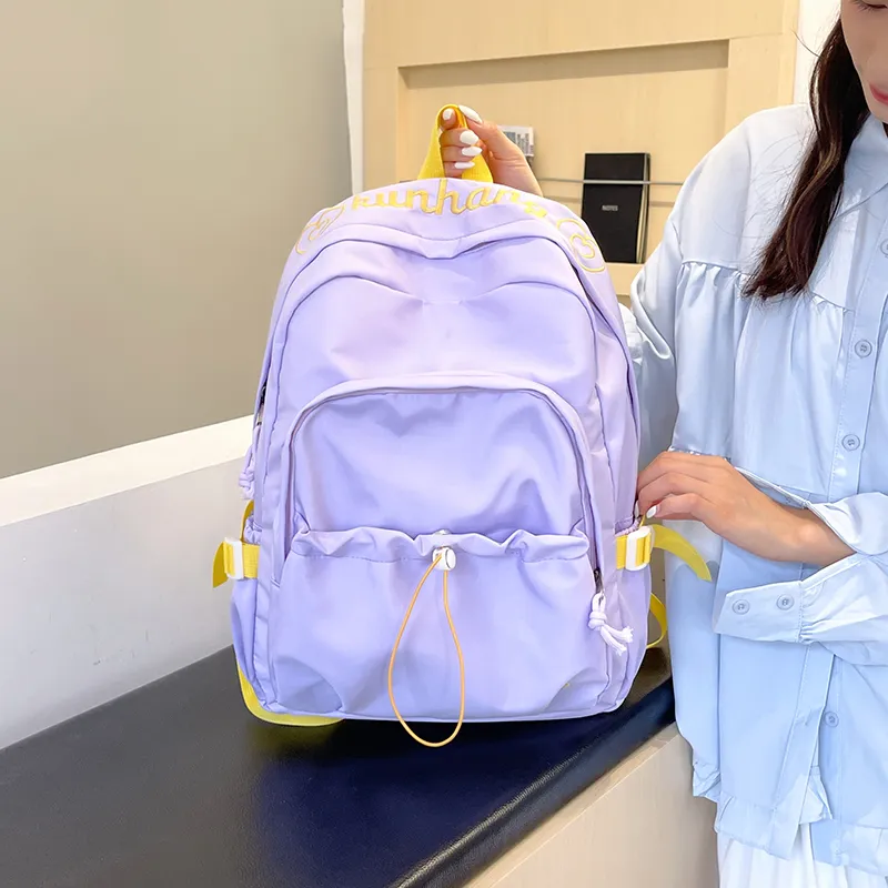 WICKBUEN Nylon Backpack Regular Unisex White/Black/Green/Purple/Pink-21