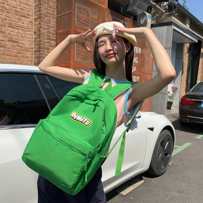 WICKBUEN Nylon Backpack Regular Unisex Red/White/Black/Green-19