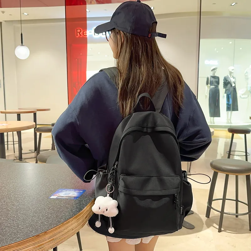 WICKBUEN Nylon Backpack Unisex White, Black, Yellow, Blue, Gray-9