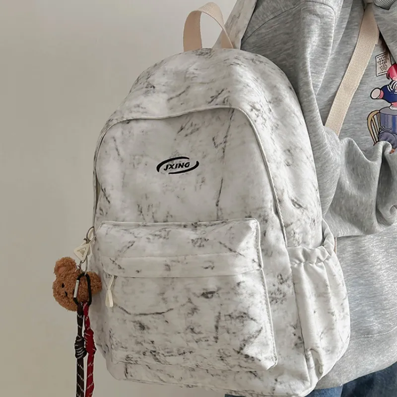 WICKBUEN Nylon Backpack Unisex White/Black/Red/Blue-2