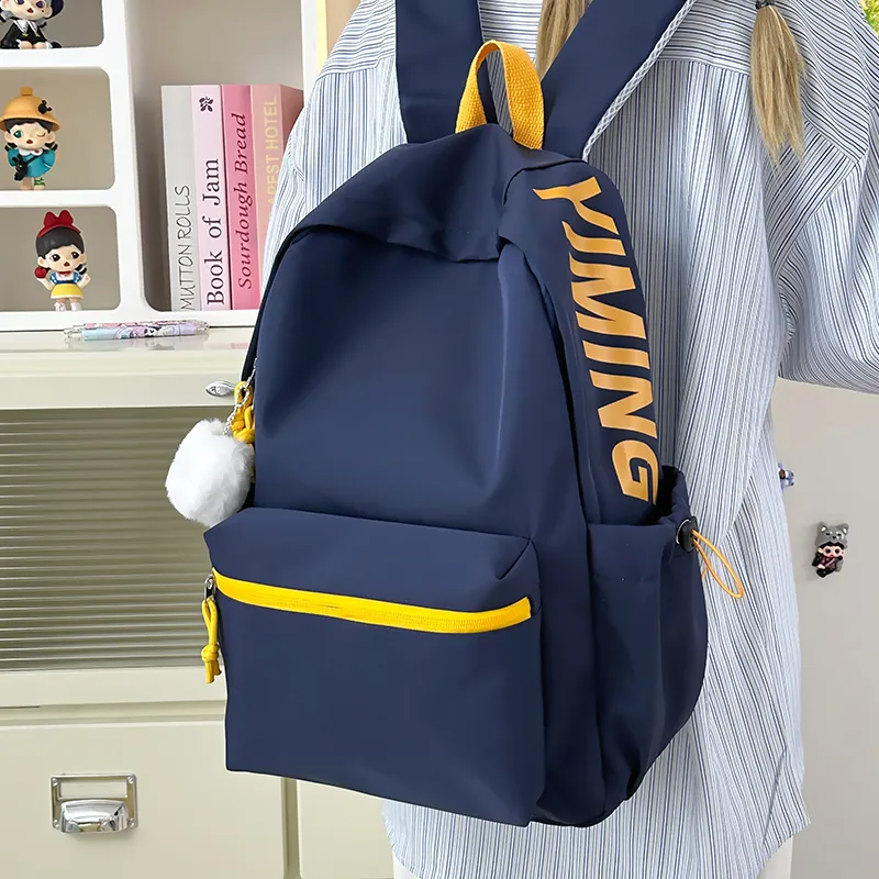 WICKBUEN Nylon Backpack Regular Unisex White/Black/Yellow/Red-19