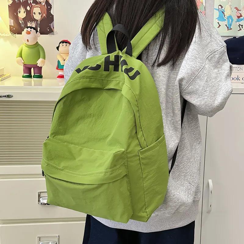 WICKBUEN Nylon Backpack Regular Unisex Green/White/Red/Black/Blue-1