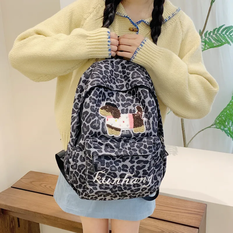 WICKBUEN Fabric Backpack Unisex White/Black/Green/Brown-10