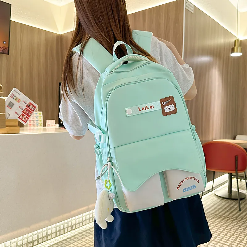 WICKBUEN Nylon Backpack Regular Unisex Ecru/Black-19