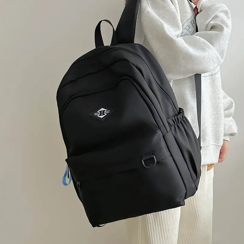 WICKBUEN Nylon Backpack Unisex Gray/Black/Red/White-21