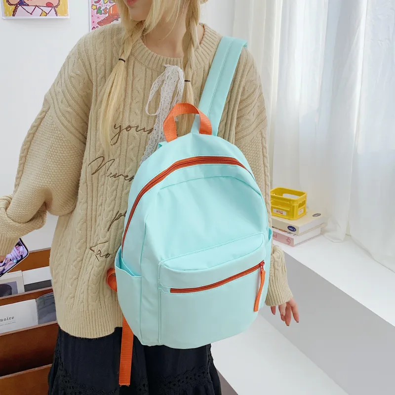 WICKBUEN Nylon Fabric Backpack Regular Unisex White/Black/Yellow-10