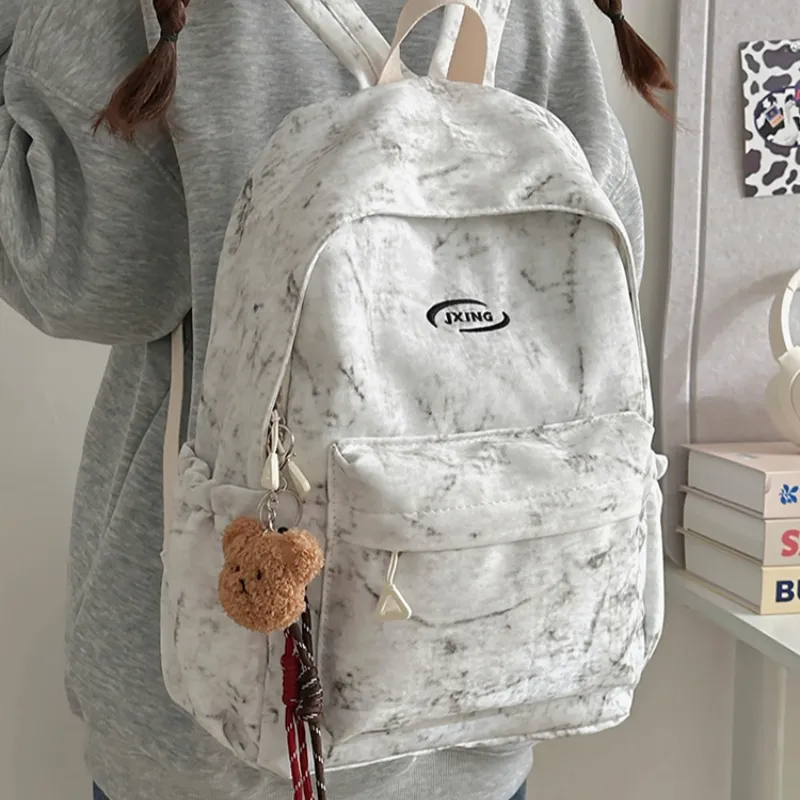 WICKBUEN Nylon Backpack Unisex White/Black/Red/Blue-5