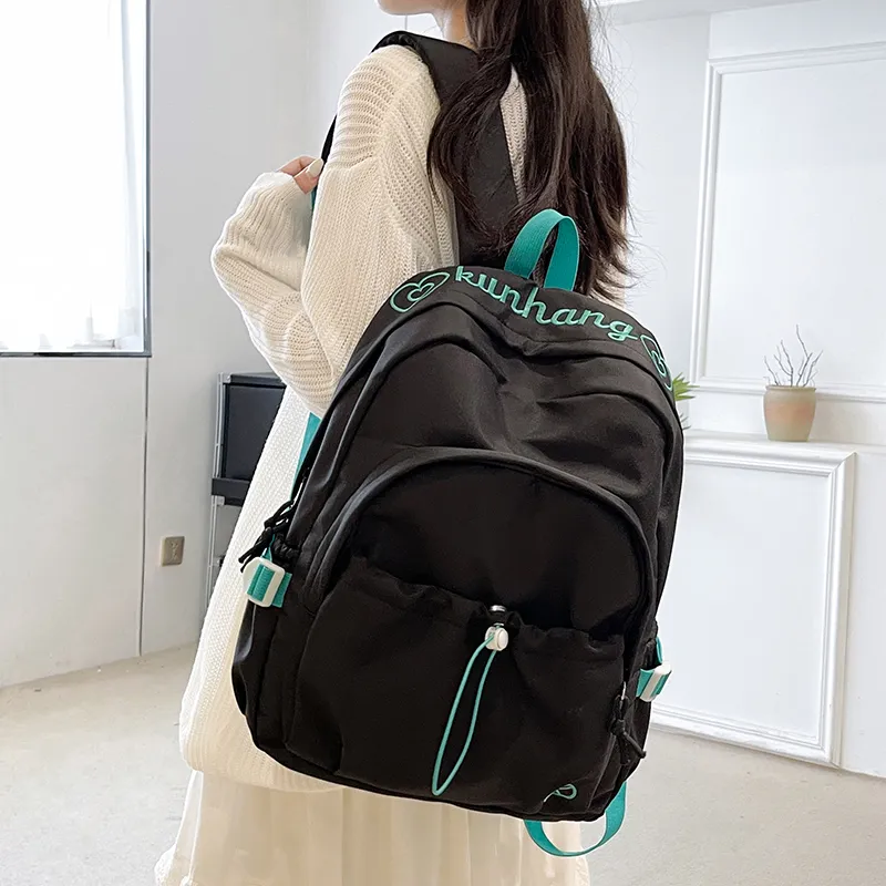 WICKBUEN Nylon Backpack Regular Unisex White/Black/Green/Purple/Pink-10